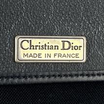 美品●Christian Dior ディオール ショルダーバッグ トロッター ハニカム 総柄 斜め掛け ゴールド金具 レザー 黒 ブラック フォーマル_画像9