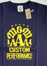 M&M CUSTOM PERFORMANCE Tシャツ サイズM ネイビー NAVY イエロー トリプルA 完売品 半袖Tシャツ 18-MT-097_画像2