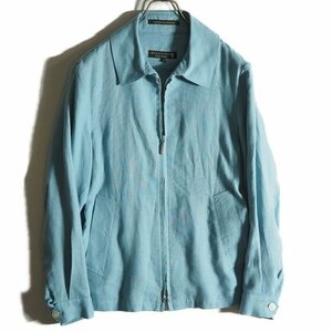 M0712f24 #MACKINTOSH Macintosh #linen Zip blouson blue 38 / Scotland made men's flax summer jacket spring summer 