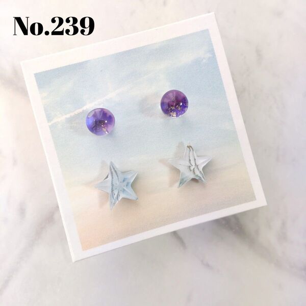 No.239 アルコールインクアート 樹脂ピアス