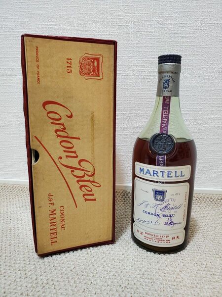未開栓　MARTELL マーテルコルドンブルー 古酒 ブランデー　希少　700ml　共箱付　1962年　 マーテル