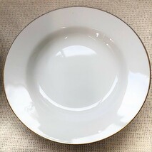 b71★Yamaichi レトロ カレー皿 ディナープレート 白 ホワイト 金縁 2枚セット 直径23㎝_画像2