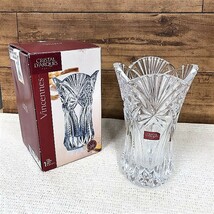 b49★未使用美品! CRISTAL D'ARQUES PARIS バンセンヌ フラワーベース 花器 インテリア 小さい 花瓶★高さ17cm フランス製_画像1