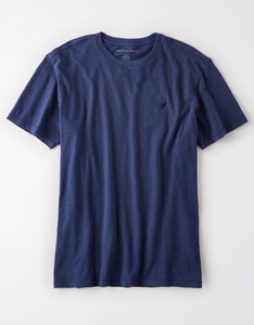 セール! 残りわずか 正規品 本物 新品 アメリカンイーグル クルーネック Tシャツ AMERICAN EAGLE 最強カラー ネイビー 紺 刺繍あり XS ( S