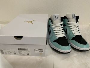 美品 WMNS AIR JORDAN 1 MID LIGHT DEW BQ6472-300 28cm ウィメンズ エア ジョーダン ワン ミッド ライト デュー メンズ