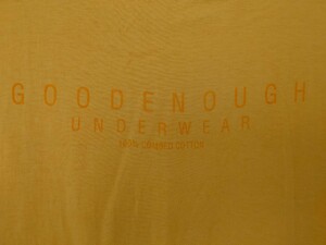 希少 『GOOD ENOUGH』×『more about less』 90sコラボTシャツ 　 藤原ヒロシ 裏原 Size XL アンダーウェア シャツ　オレンジ 