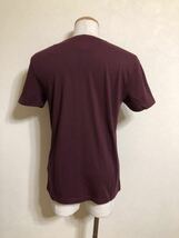 【新品】 Abercrombie & Fitch アバクロンビー&フィッチ エクスプローデッド アイコン Vネック Tシャツ サイズS 175/92A 半袖 バーガンディ_画像2