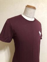 【新品】 Abercrombie & Fitch アバクロンビー&フィッチ エクスプローデッド アイコン Vネック Tシャツ サイズS 175/92A 半袖 バーガンディ_画像9