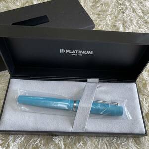 プラチナ万年筆 PLATINUM　ターコイズブルー　両用式 中字M