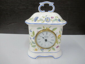 J4240 MINTON ミントン 花柄 置時計 HADDON HALL BLUE 1793 MADE IN ENGLAND 陶器 S.782