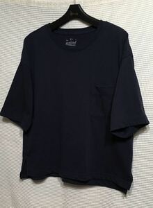無印良品　綿　Tシャツ　ダークネイビー　M〜L