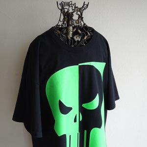 2010s MARVEL マーヴェル THE PUNISHER パニッシャー スカルプリント Tシャツ XL 黒緑 アメコミ USA アメリカ 海外 ヴィンテージ 古着