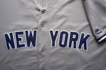 2010s Majestic MLB NEW YORK YANKEES #29 DRURY ベースボールゲームシャツ L位 グレー ヤンキース ユニフォーム ヴィンテージ USA 古着_画像5