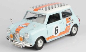 1/18 ミニ モーリス クーパー ガルフ ブルー 青 Motormax Mini Morris Cooper light blue Decorated RHD Gulf 1:18 新品 梱包サイズ80