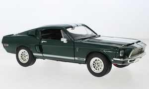 1/18 フォード マスタング シェルビー グリーン 緑 Ford Mustang Shelby GT-500 KR dark green white 1968 1:18 新品 梱包サイズ100