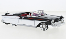 1/24 シボレー シヴォレー インパラ コンバーチブル 黒 白 Chevrolet Impala Convertible black white 1958 1:24 新品 梱包サイズ80_画像1