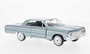 1/24 シボレー シヴォレー インパラ ブルー Chevrolet Impala metallic light blue 1:24 Motormax 1964 梱包サイズ80