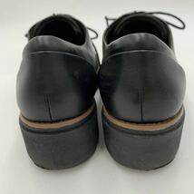 F ＊ ほぼ美品 '履き心地抜群' Clarks クラークス 本革 チェック柄 厚底 レースアップ シューズ 革靴 22.5cm レディース 婦人靴 BLACK_画像5