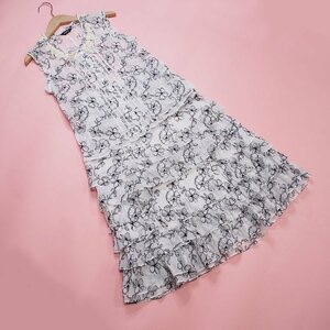 インゲボルグ 白 フラワー刺繍 ノースリーブブラウス＋スカートセット/Mサイズ/H6-332