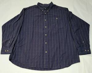 美品 90s～ ORVIS 長袖シャツ navy チェック柄 XLサイズ 程度 オービス 紺 コットン アウトドア