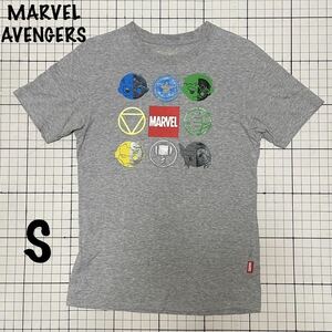 マーベル【MARVEL】AVENGERS アベンジャーズ キャラクターTシャツ 発泡プリント DISNEYストアー？ Sサイズ グレー/カラフル ユニセックス