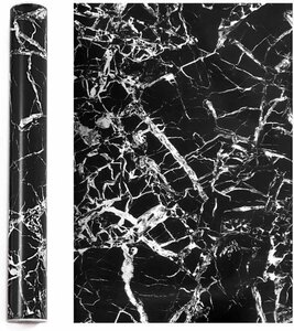 1円スタート！在庫処分 壁紙大理石 ブラック 1本 壁紙シート 大理石柄 インテリア 壁紙 模様替え はがせる 45cm×10m 防水 耐熱 のり付き