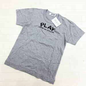 1126△ 新品 未使用タグ付き 日本製 COMME des GARCONS PLAY コムデ ギャルソン トップス カットソー 半袖 Tシャツ グレー レディースM