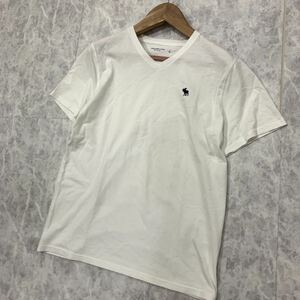 D ＊ 着心地抜群 '人気モデル' Abercrombie&Fitch アバクロンビー&フィッチ SOFT A&F TEE 半袖 ロゴ刺繍 Vネック Tシャツ / カットソー L 