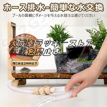 人気推薦 亀 水槽 大きい ガラス ボックス 80x28x27cm カメの水槽 タートルタンク 排水管付き 日向ぼっこ台 爬虫類 亀観察飼育用 F1489_画像4