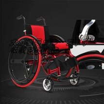 超人気 スポーツレジャー車椅子、大人用全地形軽量折りたたみポータブルスポーツ手動車椅子身体障害者用 F1565_画像4