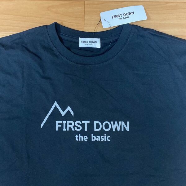 M ファーストダウン FIRST DOWN 新品 半袖Tシャツ トップス 本体綿100% 黒 メンズ 紳士 アウトドア スポーツ ゴルフウェア ジム レジャー