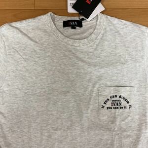 L ミスターヴァン MR.VAN 新品 半袖Tシャツ　トップス カットソー 明灰 胸ポケット ロゴ メンズ紳士 アウトドア スポーツ レジャー 夏服