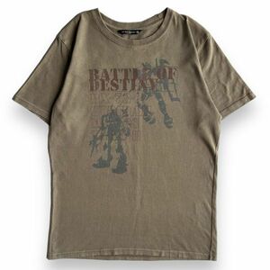 RX-78-2 GUNDAM ガンダム 半袖 プリント コットン Tシャツ 公式 オフィシャル バンダイ アニメ 丸首 トップス カットソー M カーキ