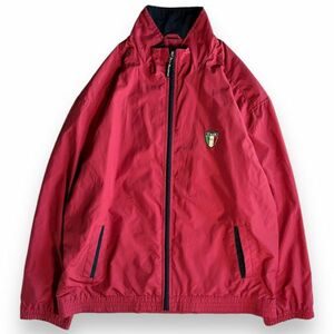 FILA SPORT フィラ スポーツ ITALIA イタリア 国旗 ラバー ワッペン ジップアップ ウィンドブレーカー ジャケット ジャンパー LL レッド