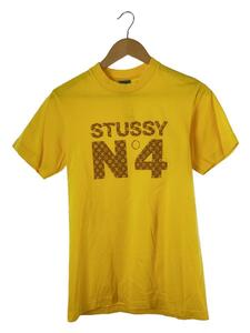 STUSSY◆Tシャツ/S/コットン/YLW/紺タグ/90s/モノグラム/サイズ考慮