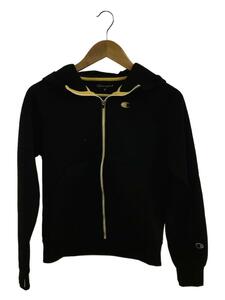 Champion◆3LS ジップフーデッドスウェットシャツ/ジップパーカー/M/ポリエステル/BLK/CW-WS101