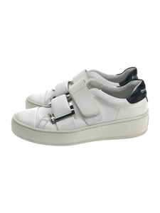 sergio rossi*A92060/ silver buckle / Logo / velcro / low cut sneakers /35/WHT/A92060