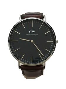 Daniel Wellington◆腕時計/アナログ/レザー/BLK/BRW/ーー/DW00100130/電池切れ