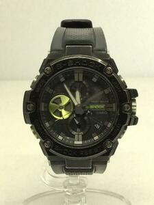 CASIO◆G-SHOCK/G-STEEL/ソーラー腕時計/アナログ/セラミック/BLK/BLK/GST-B100