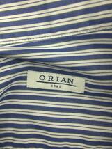 ORIAN◆長袖シャツ/40/コットン/BLU/ストライプ_画像3