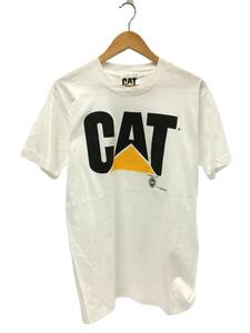 CAT/企業ロゴ/USA製/Tシャツ/M/コットン/WHT