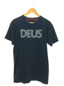 DEUS EX MACHINA◆ロゴプリントTシャツ/S/コットン/NVY