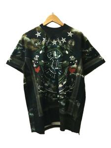 GIVENCHY◆戦闘機/オーバープリント/Tシャツ/SIZE:XXS/コットン/ブラック/総柄/13S 7356 667