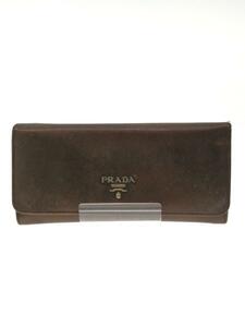 PRADA◆長財布/レザー/BRW/レディース/状態考慮