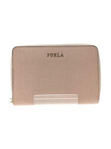 FURLA◆2つ折り財布/レザー/PNK/無地/レディース