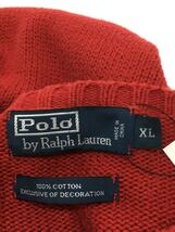 POLO RALPH LAUREN◆セーター(薄手)/XL/コットン/RED/無地_画像3