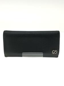 GUCCI◆長サイフ_インターロッキングG/レザー/BLK/メンズ/481727A7M0N1000