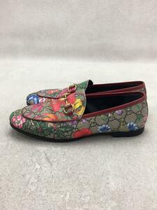 GUCCI◆FLORA GG SUPREME LOAFERS/ローファー/36.5/BEG/PVC/603323