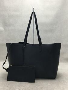 SAINT LAURENT◆トートバッグ/レザー/ブラック/GUE600281-1120/持ち手、角スレ有