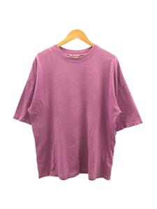 AURALEE◆Tシャツ/5/コットン/パープル/無地/A8ST02MT/SOFT CORD BIG TEE/使用感、穴